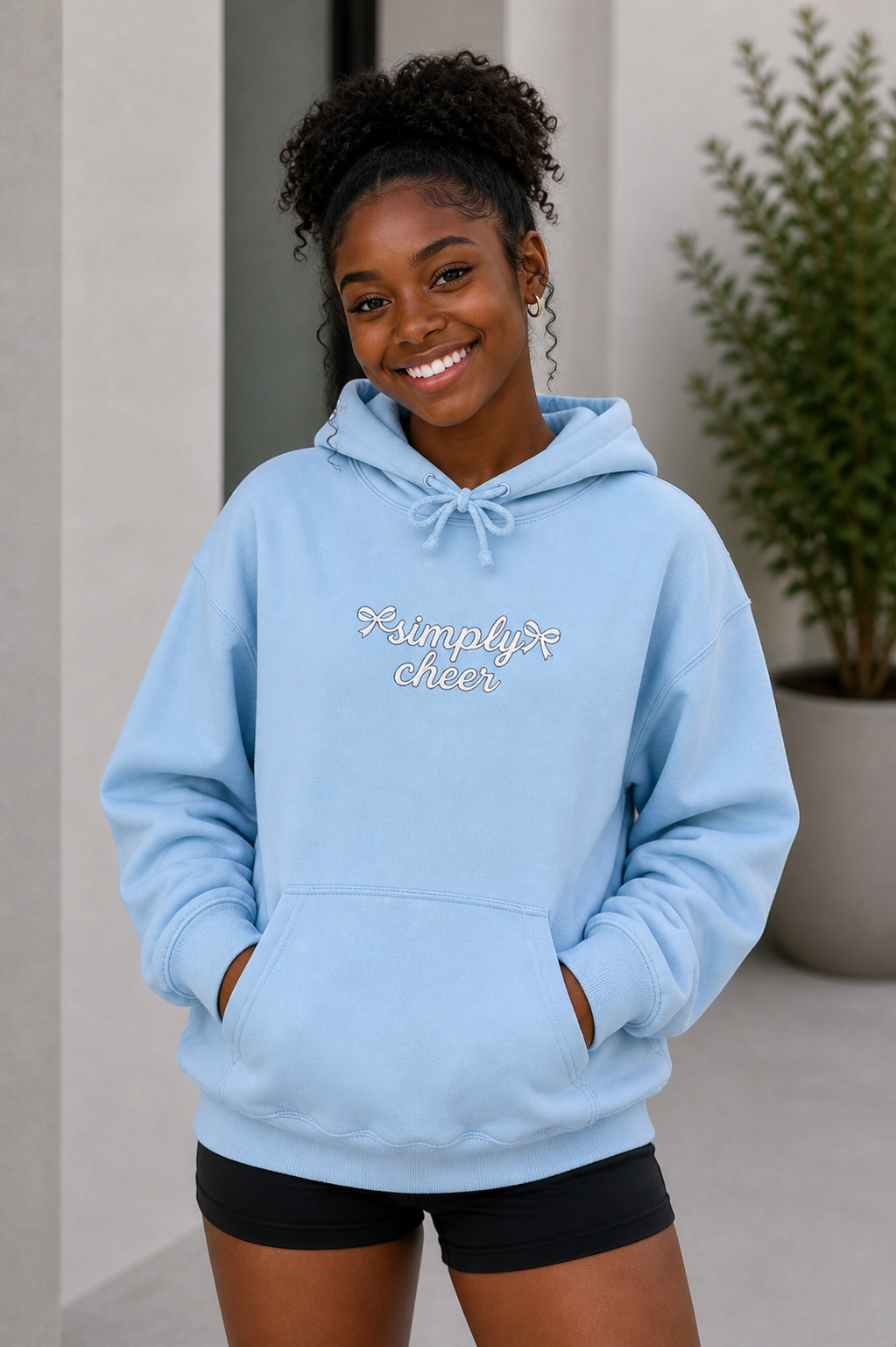 Blue Bow Hoodie