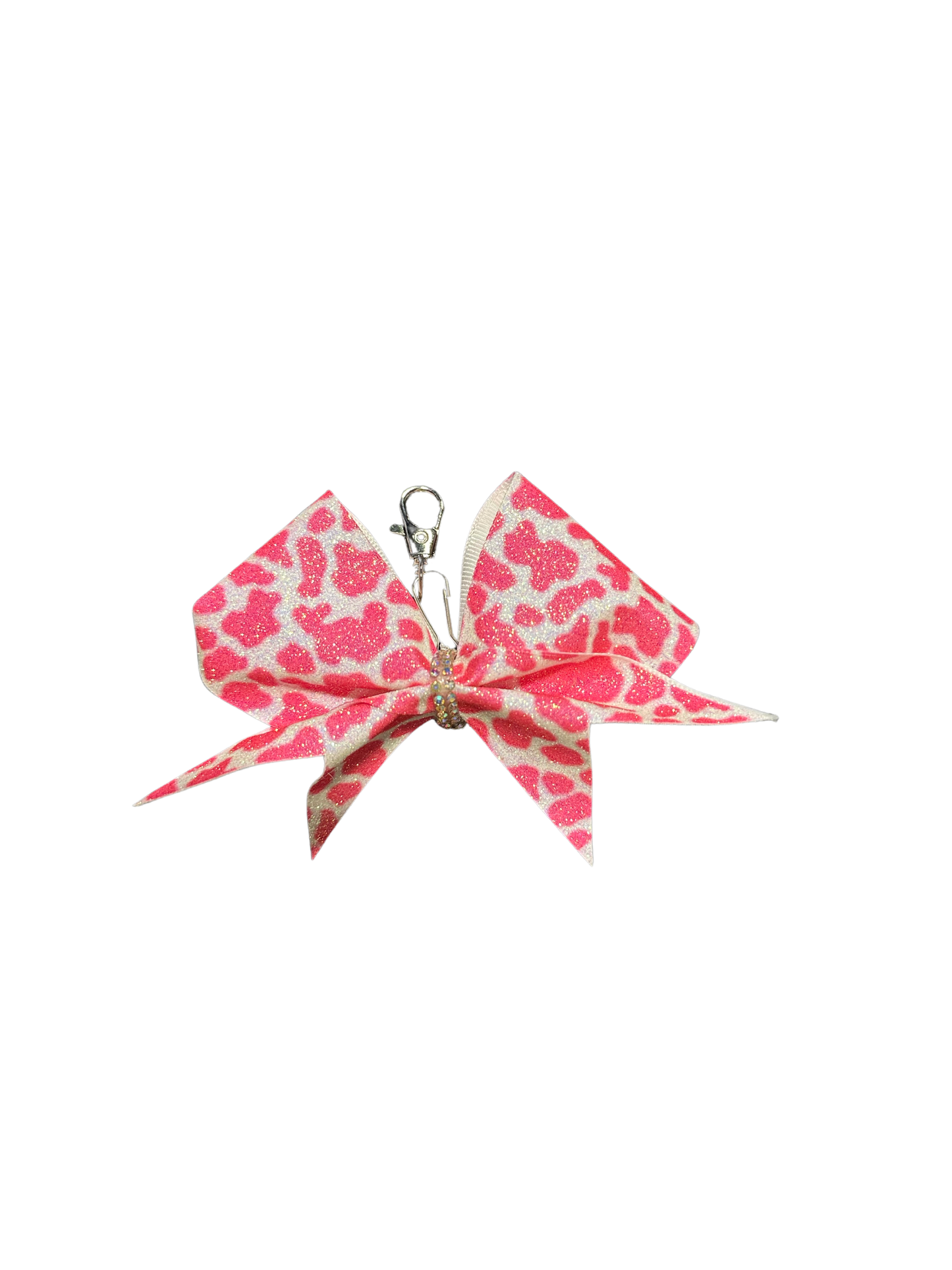 Hot pink cow keychain