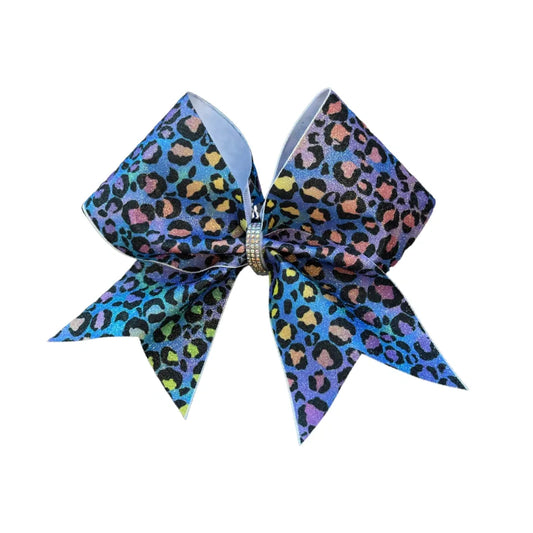 multi color leopard bow