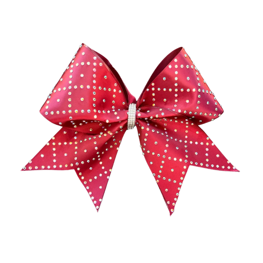 maroon diamond rhinestone bow