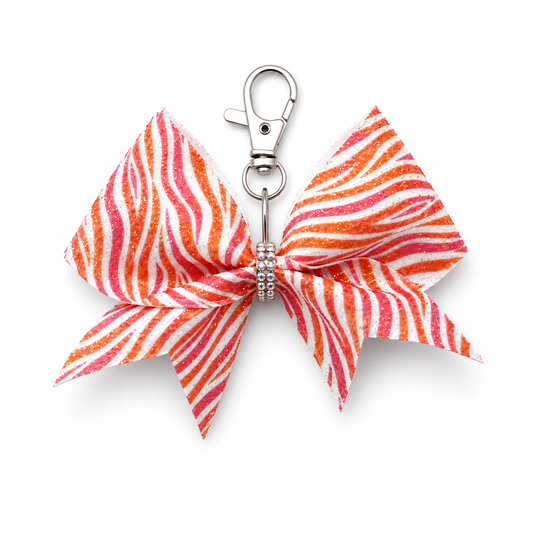 Dreamsicle Zebra Keychain Bow