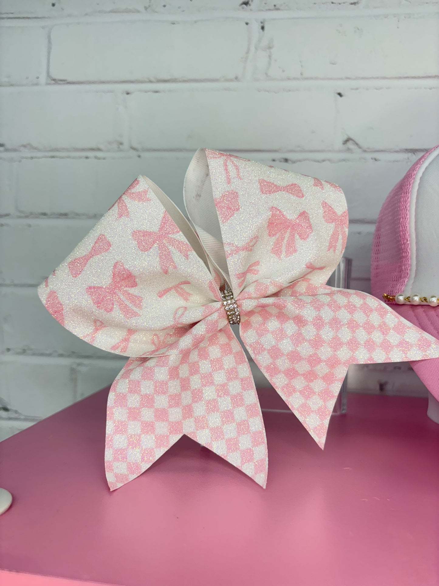 Coquette checkered cheerleading Bow