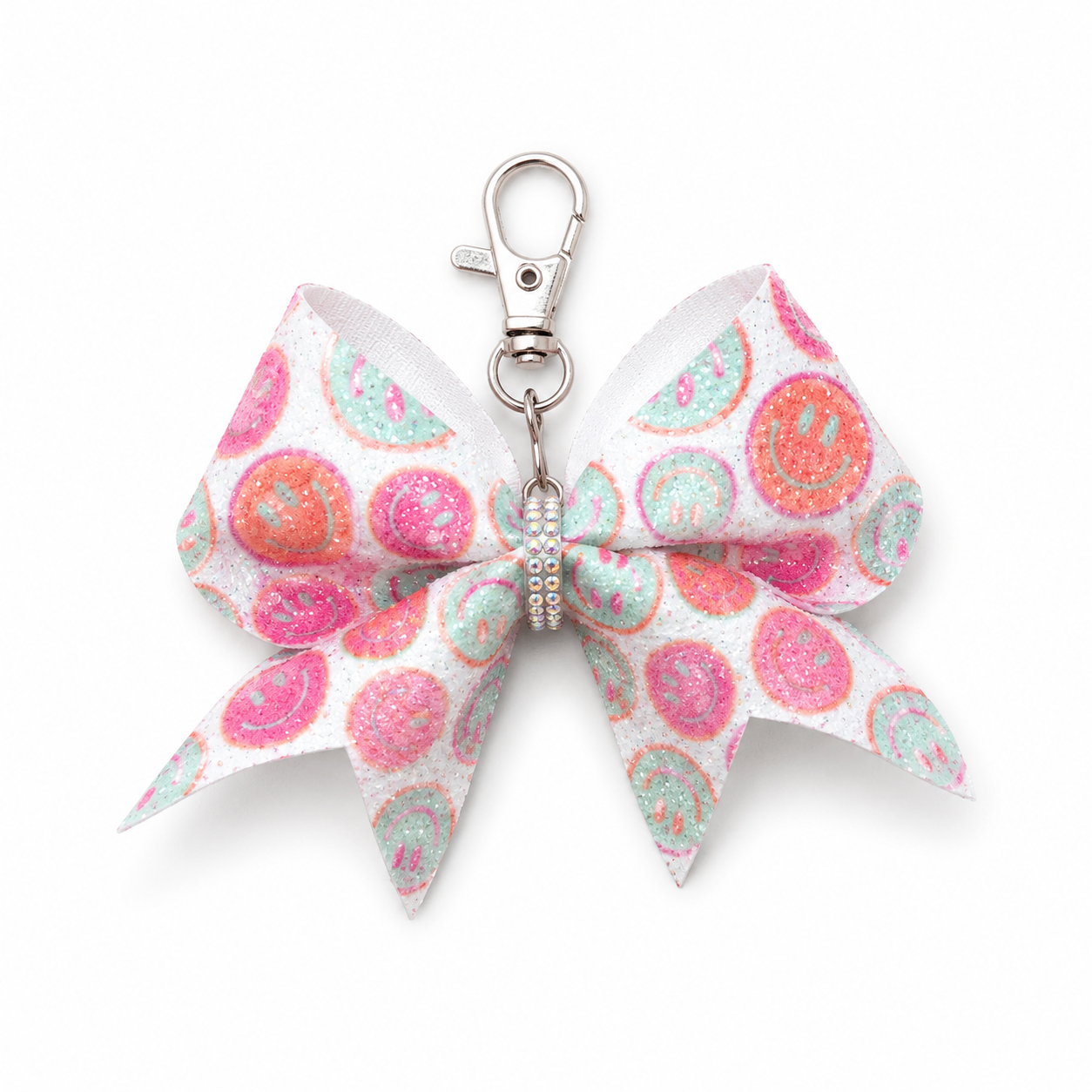 Smiley Vibes Keychain Bow