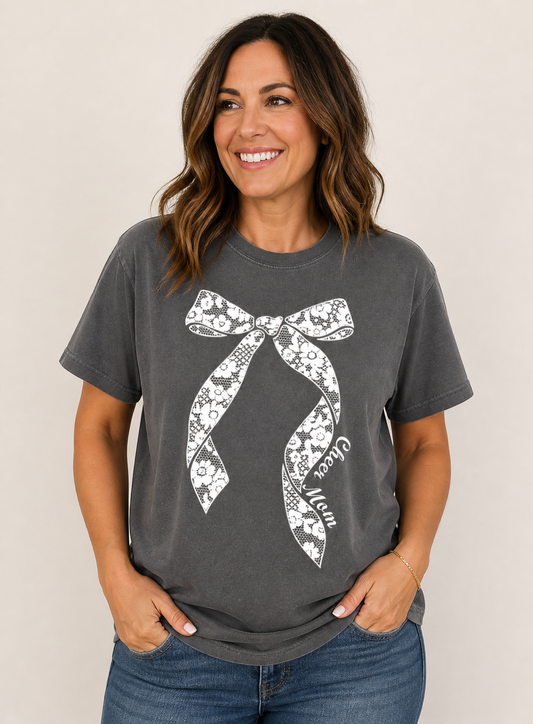 Cheer Mom Lace Bow T-Shirt