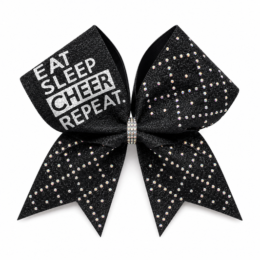 Eat Sleep Cheer Repeat Hair Bow