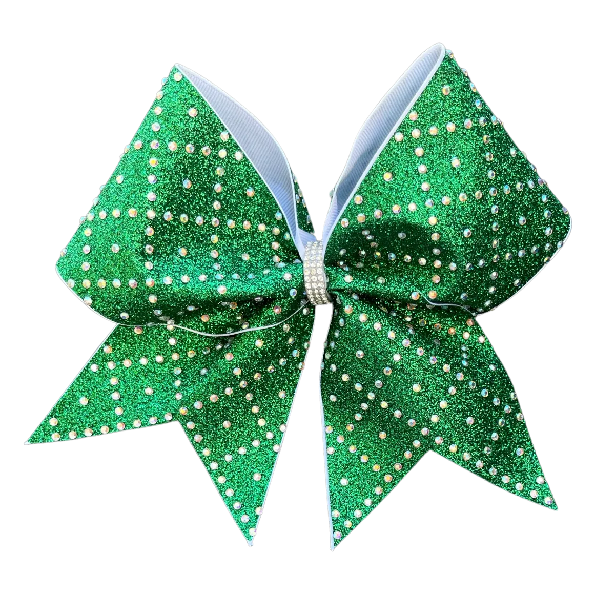 green glitter rhinestone bow